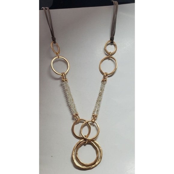 New! Long Gold‎ Circle Necklace - Picture 5 of 7